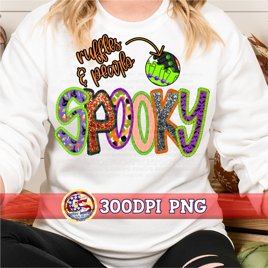 Spooky PNG - Halloween Ruffles Pearls