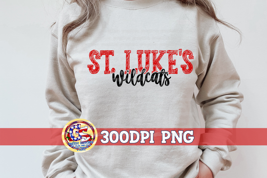 St. Luke's Wildcats Scribble PNG for Sublimation