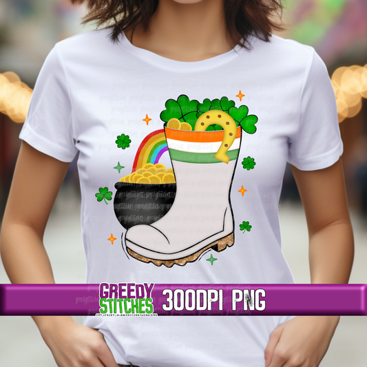 St. Patrick's Day Shrimp Boot PNG - Cajun PNG