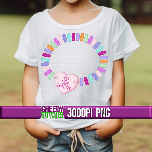 100 Days Sweeter Candy Bracelet PNG