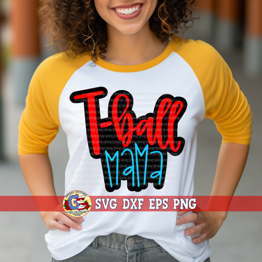 T Ball Mama SVG DXF EPS PNG