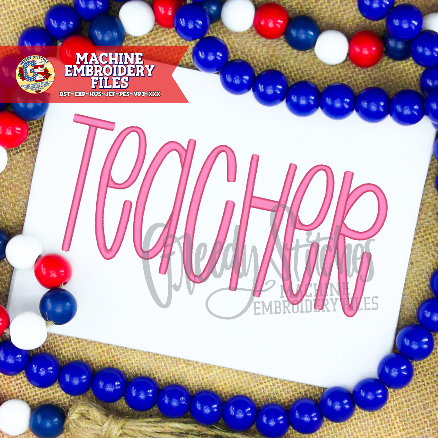 Teacher Machine Embroidery Design