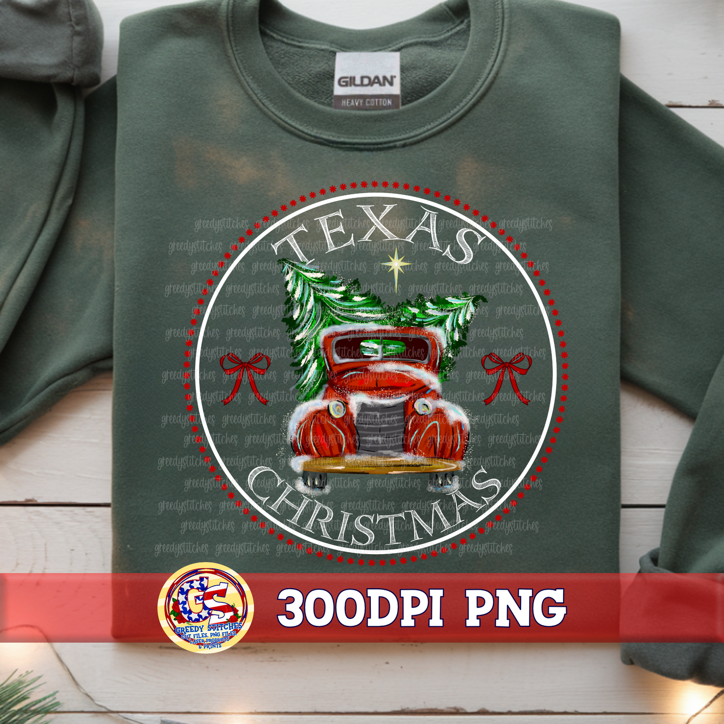 Texas Christmas Truck PNG