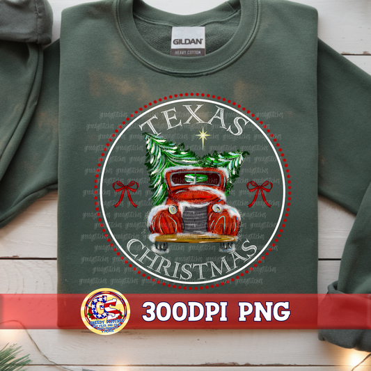 Texas Christmas Truck PNG