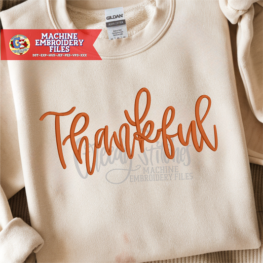 Thankful Machine Embroidery Design