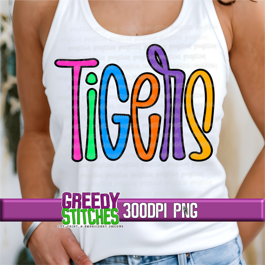 Neon Tigers PNG