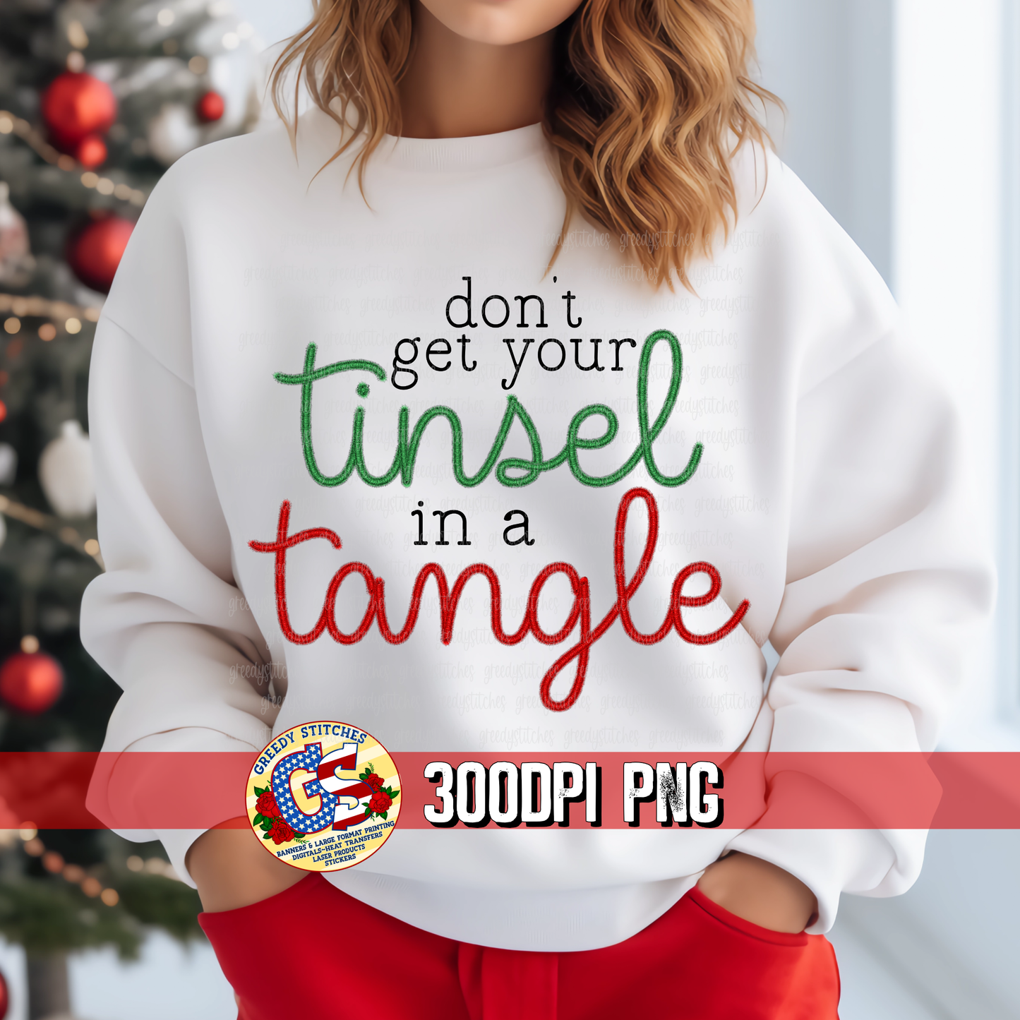 Don't Get Your Tinsel in a Tangle PNG - Faux Tinsel