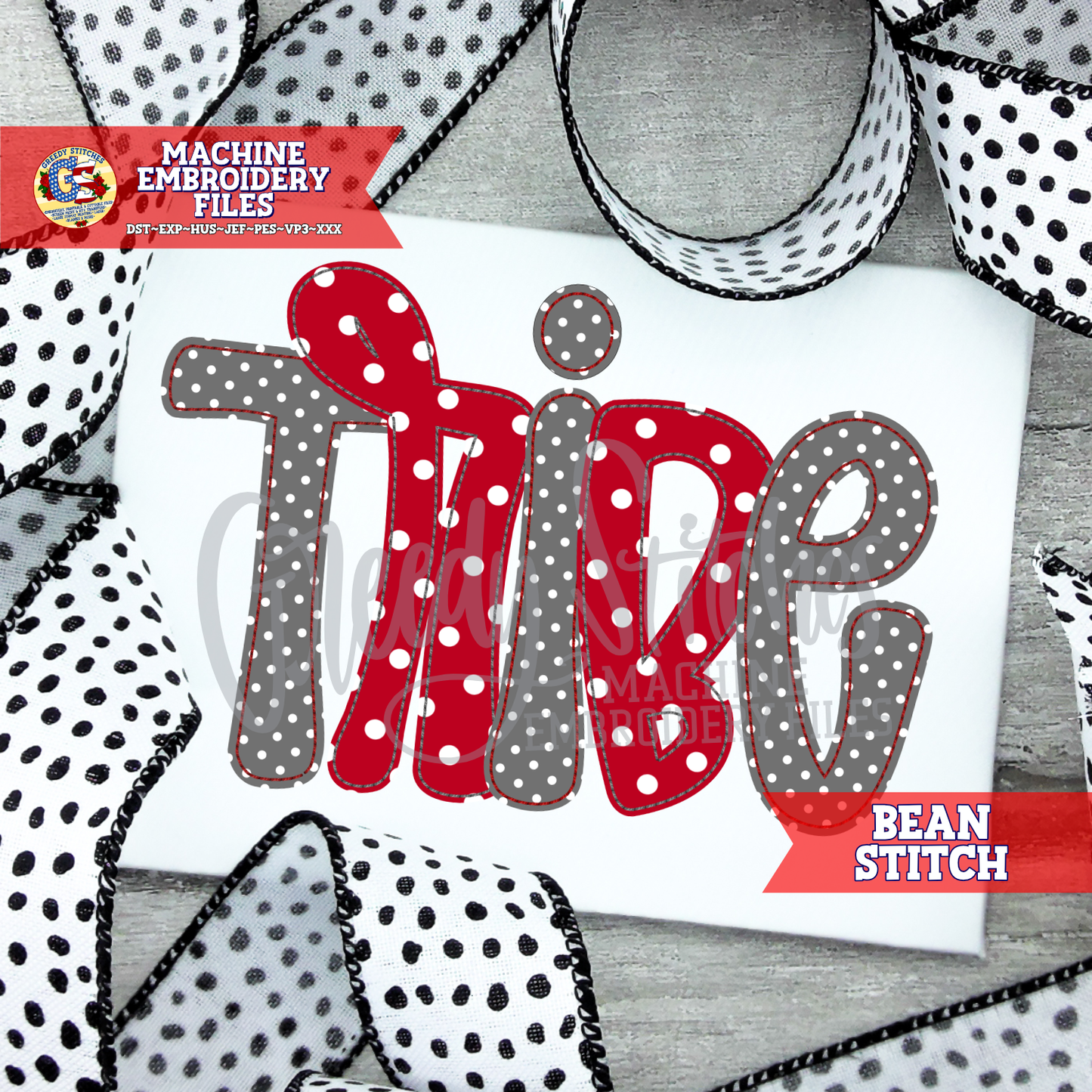 Tribe Bean Stitch Applique Machine Embroidery Design