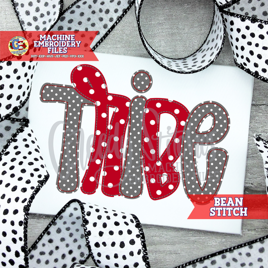 Tribe Bean Stitch Applique Machine Embroidery Design