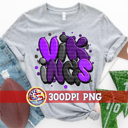 Vikings Graffiti PNG - Purple Grey Black