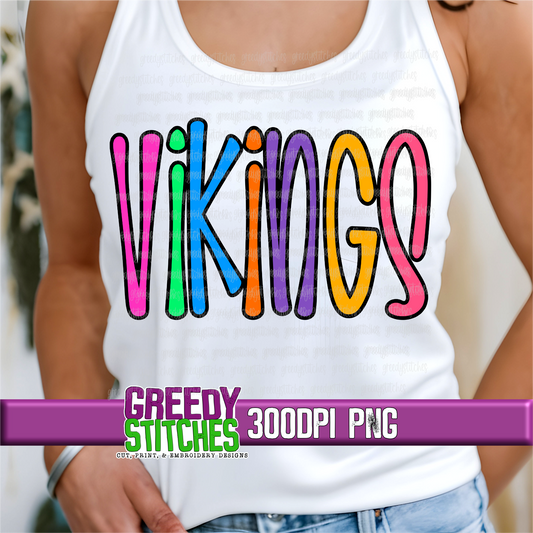 Neon Vikings PNG