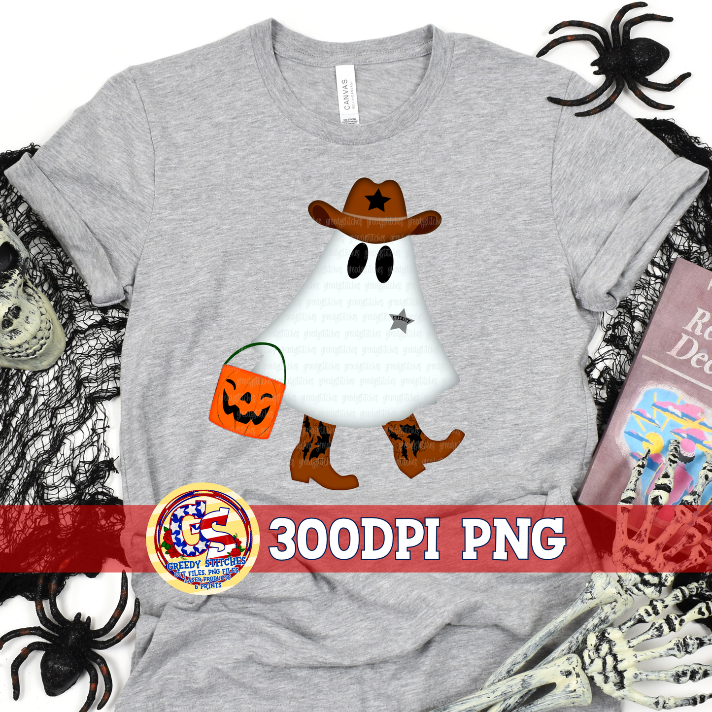 Western Cowboy Ghost PNG - Trick or Treater Ghost PNG