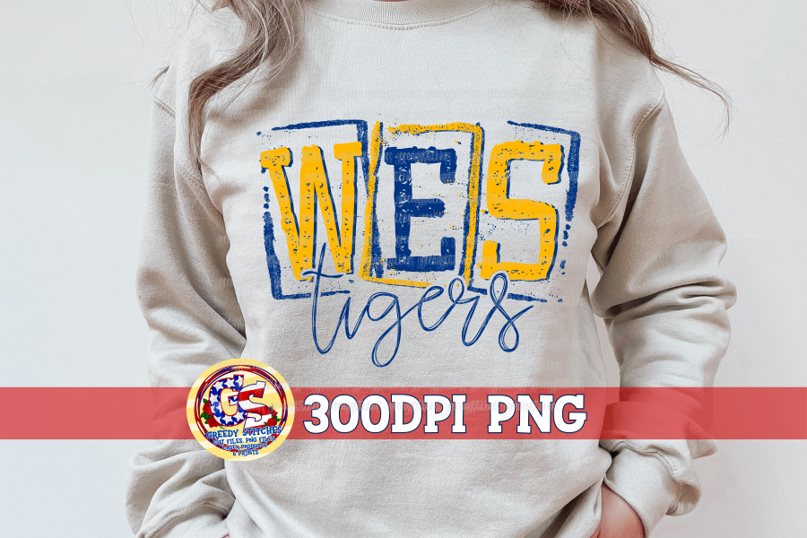 Waveland Elementary Tigers Stamp PNG for Sublimation