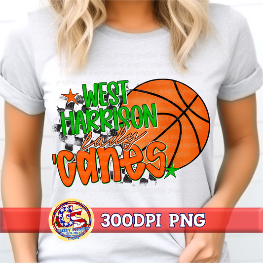 West Harrison Lady Canes Basketball PNG