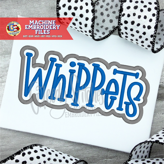 Whippets Satin Stitch Machine Embroidery Design