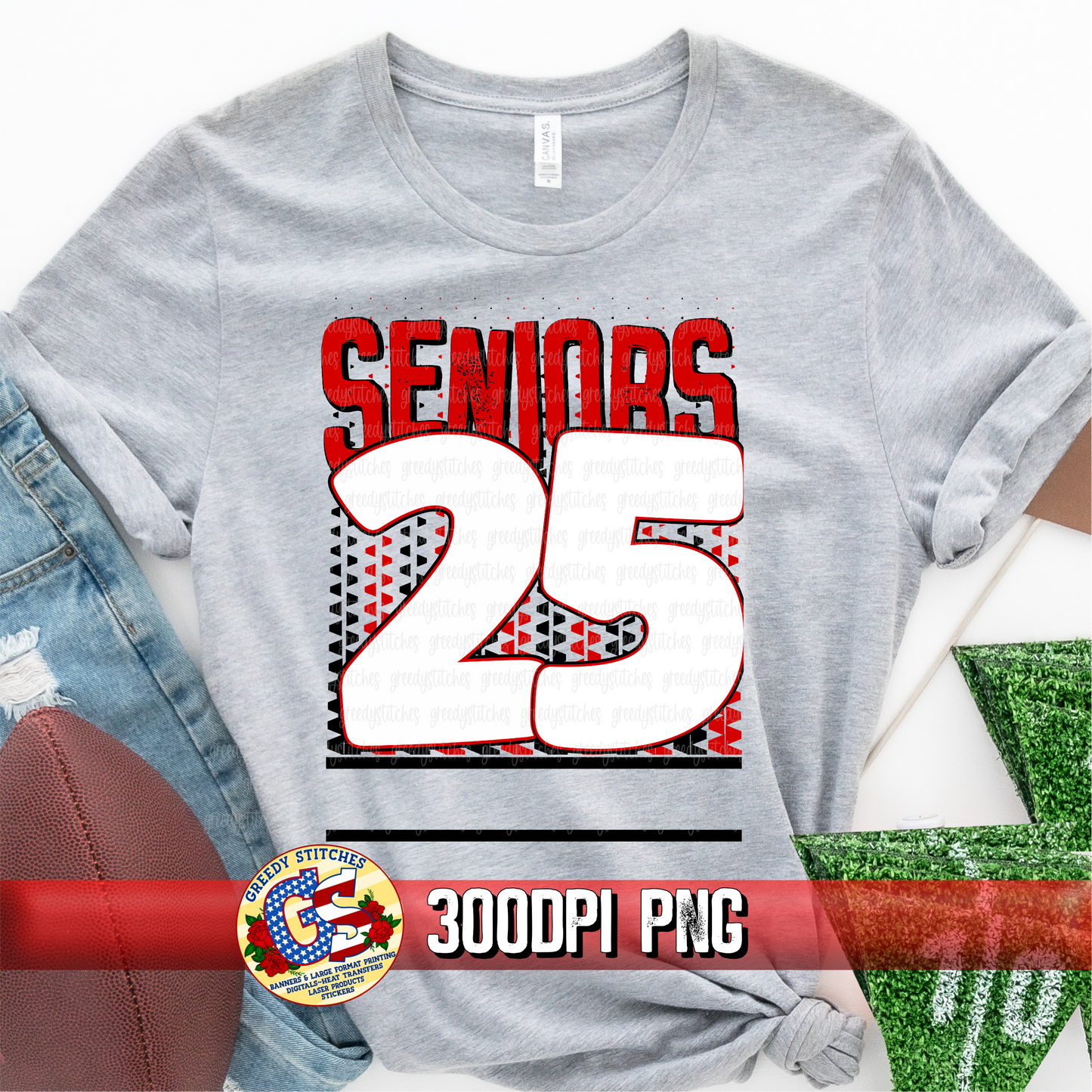 Seniors 25 Red Black PNG - Senior Signatures Shirt PNG Design