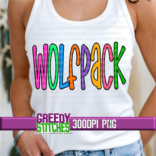 Neon Wolfpack PNG