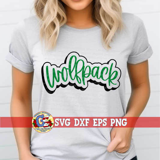 Wolfpack Outline SVG DXF EPS PNG