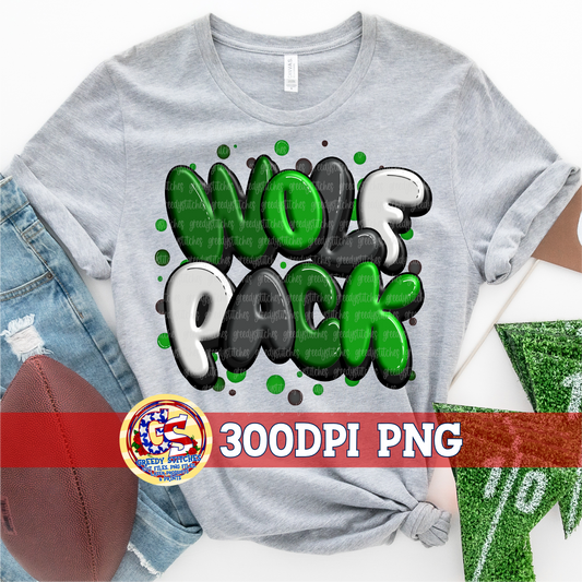 Wolfpack Graffiti PNG - Green Black