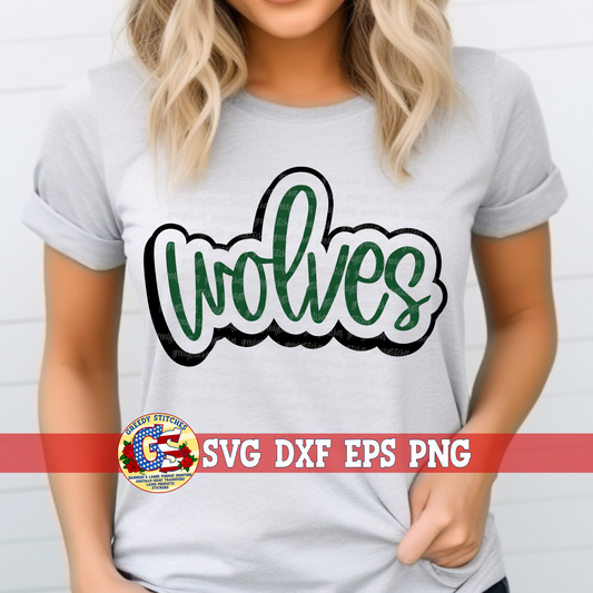 Wolves Outline SVG DXF EPS PNG