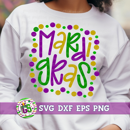 Wonky Mardi Gras Beads SVG DXF EPS PNG - Mardi Gras