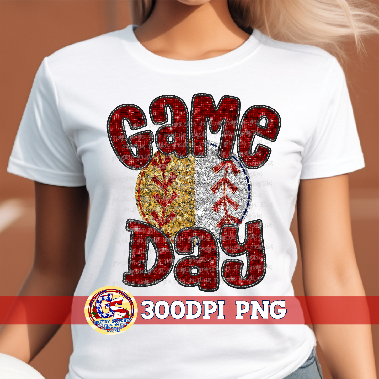 Split Softball Baseball Game Day Maroon Faux Embroidery Sequins PNG