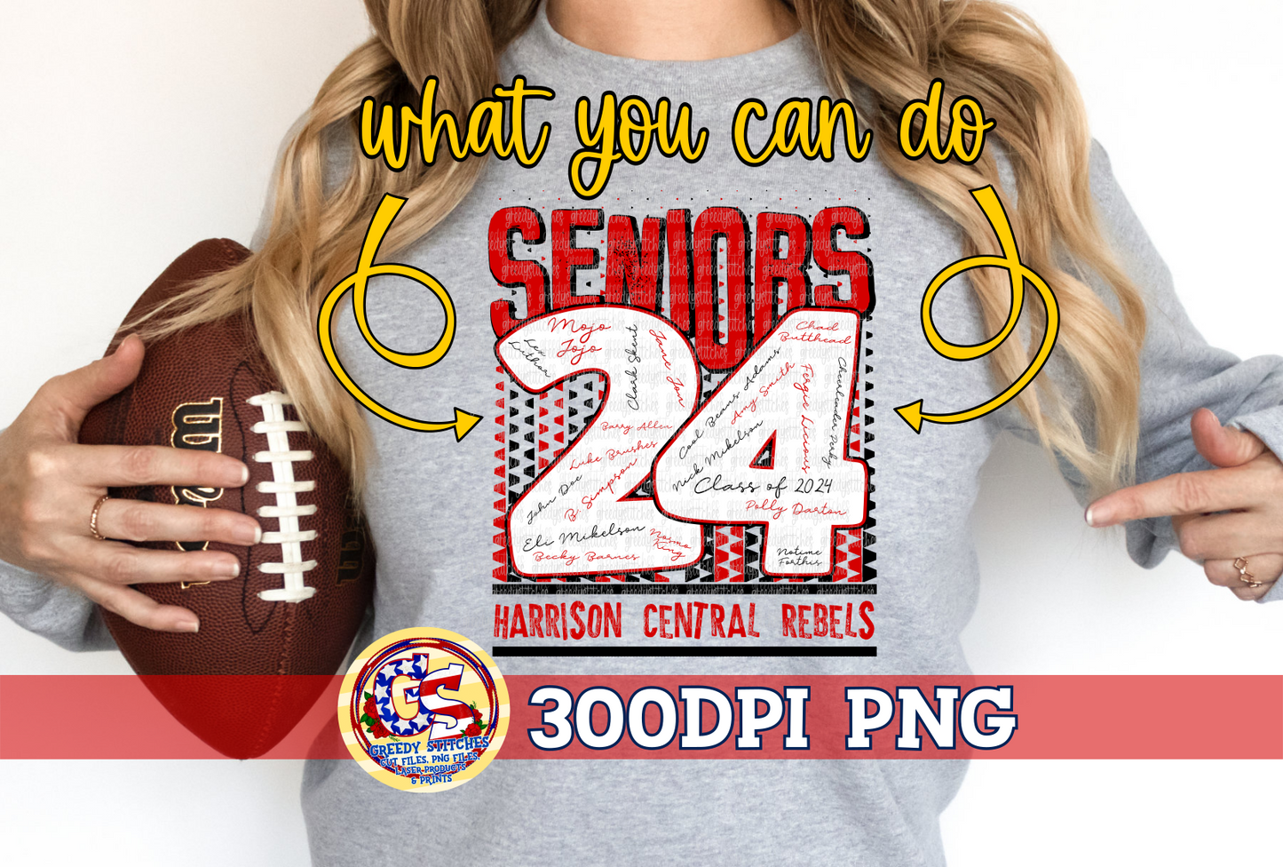 Seniors 24 Royal Yellow PNG for Sublimation