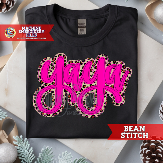 Yaya Bean Stitch Double Applique Machine Embroidery Design