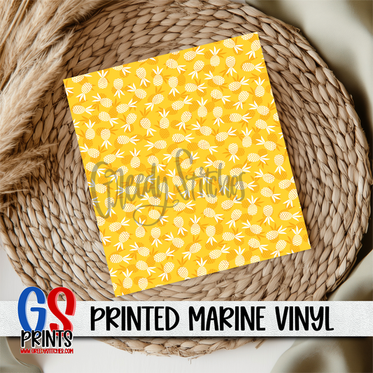 Tropical Yellow Pineapples Marine Vinyl