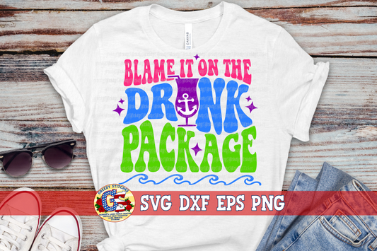 Blame It On The Drink Package Wavy SVG DXF EPS PNG