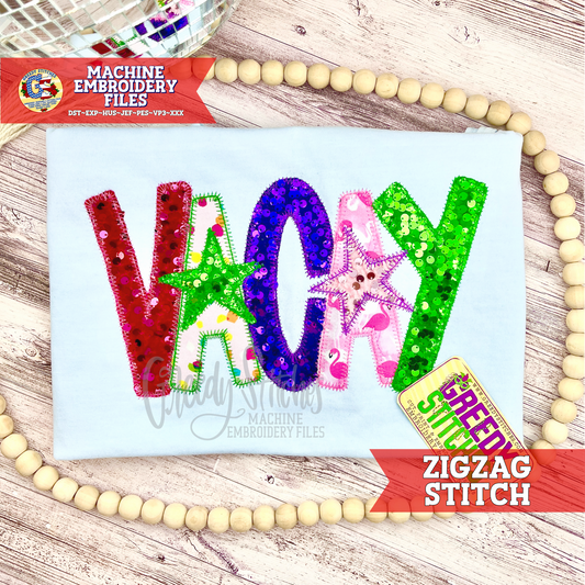 Vacay Zigzag Applique Machine Embroidery Design