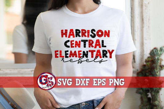 Harrison Central Elementary Rebels SVG DXF EPS PNG