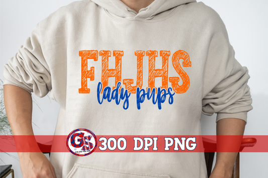 FHJSH Lady Pups Sketch PNG for Sublimation