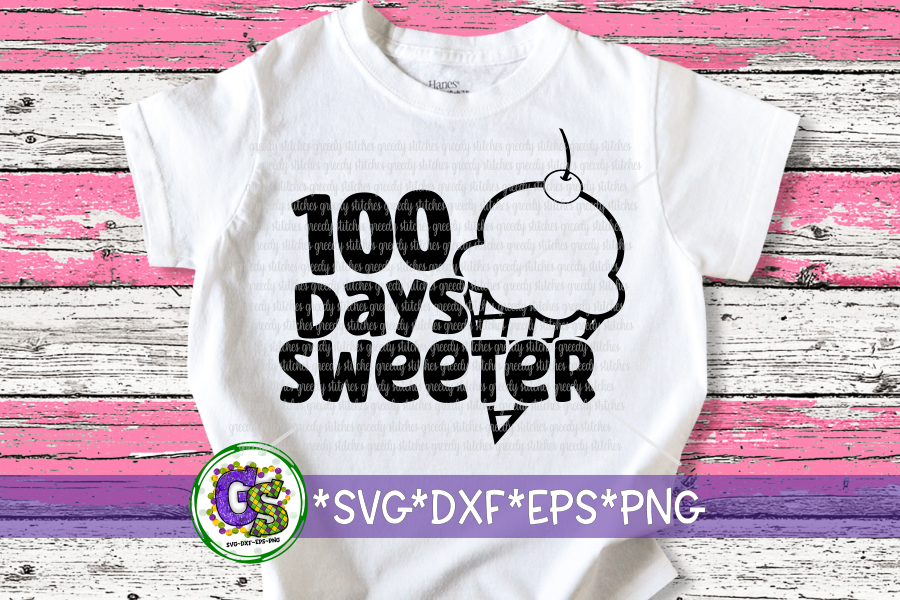 100 Days Sweeter Ice Cream SVG DXF EPS PNG