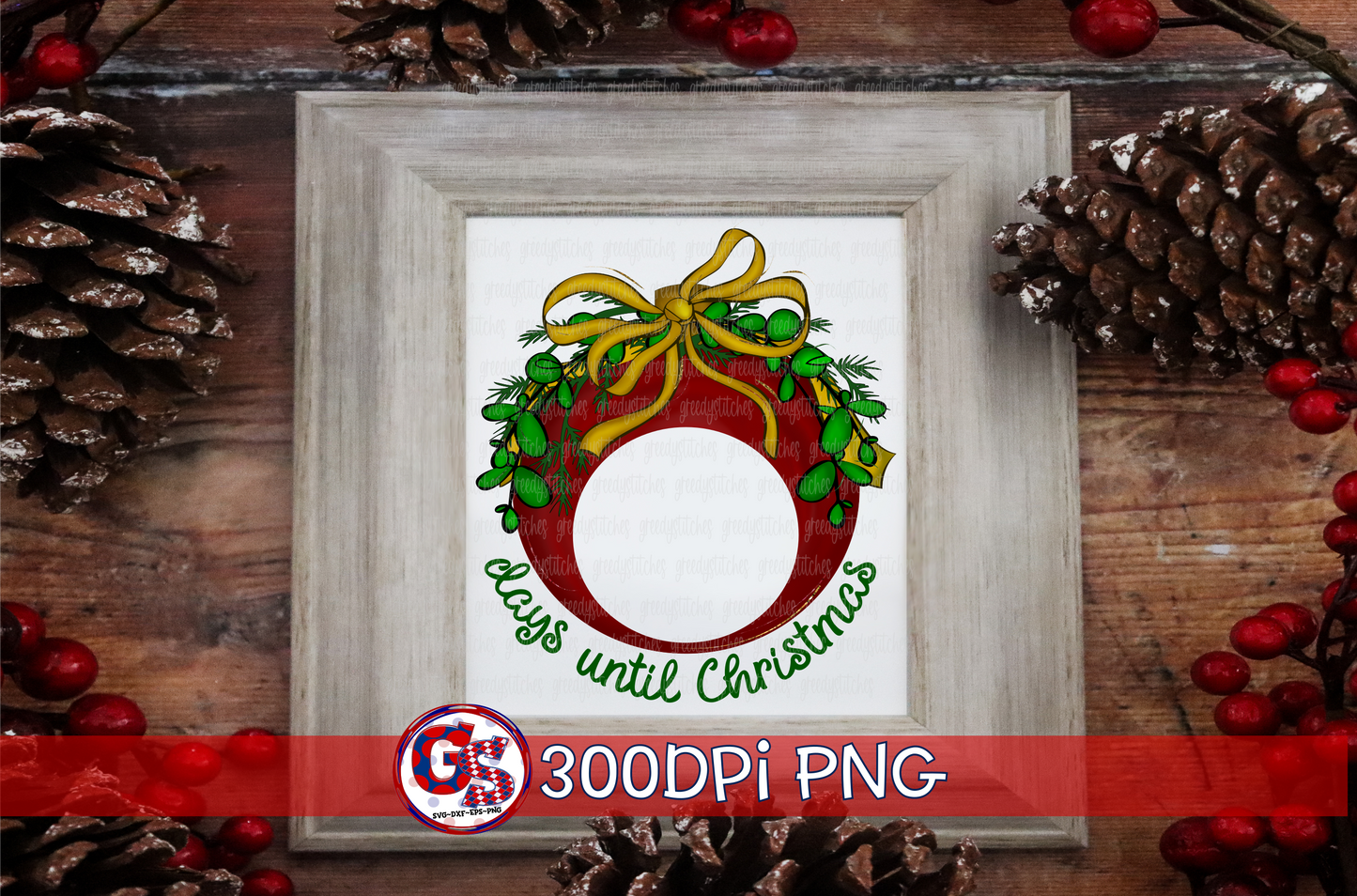 Santa Tray and Christmas Countdown Bundle PNG for Sublimation