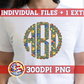 Chicken Scalloped Monogram Set PNG for Sublimation
