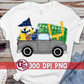 Football Truck Navy Yellow PNG for Sublimation