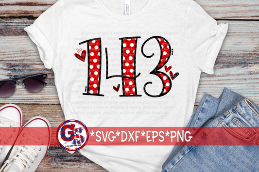 143 I Love You SVG DXF EPS PNG