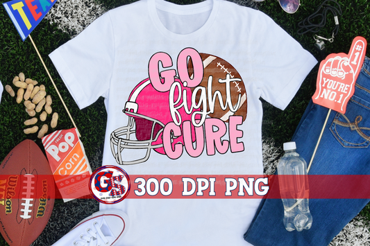 Go Fight Cure Breast Cancer Football PNG Sublimation