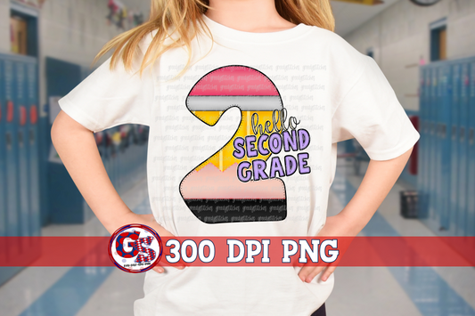 Hello Second Grade PNG for Sublimation
