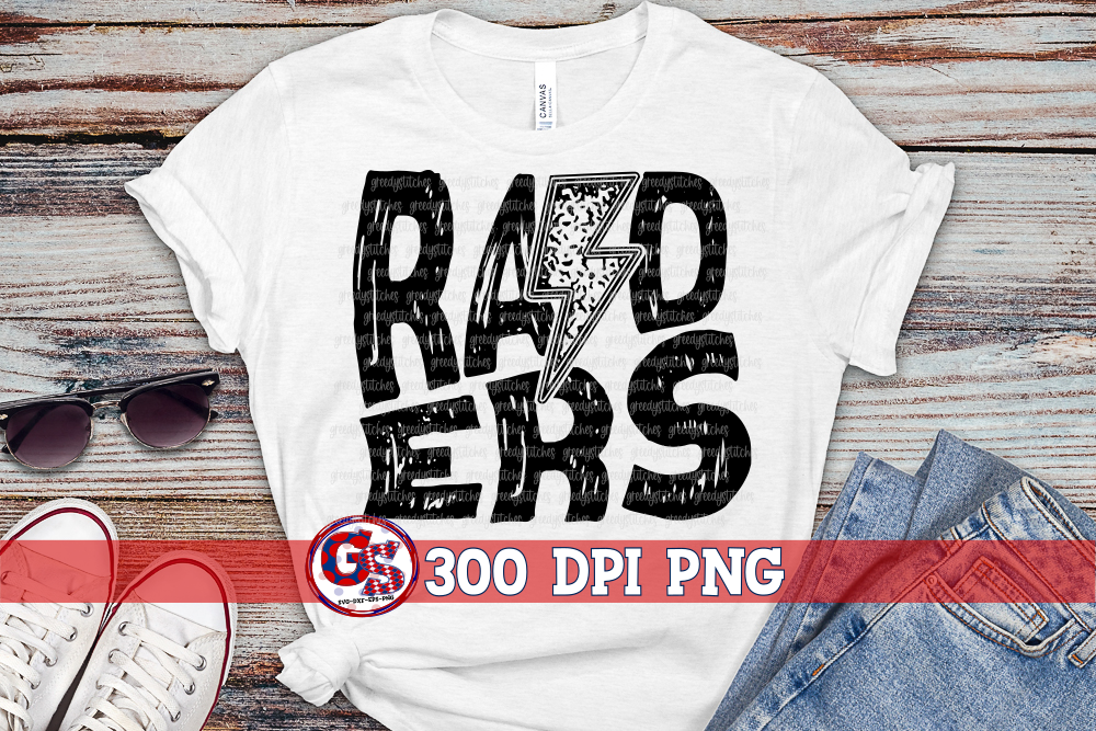 Raiders Grunge Lightning Bolt PNG for Sublimation