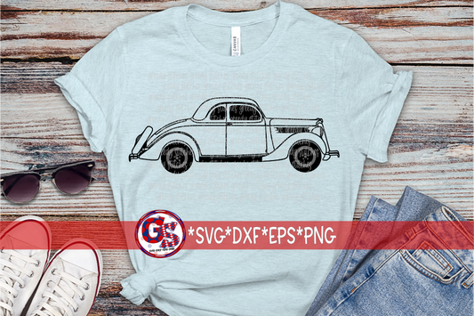 1936 Ford Coupe Profile SVG DXF EPS PNG