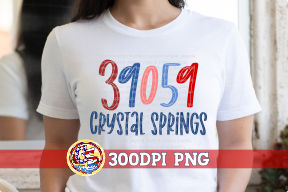 39059 Crystal Springs Zip Code PNG for Sublimation