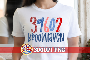 39602 Brookhaven Zip Code PNG for Sublimation