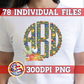 Chicken Scalloped Monogram Set PNG for Sublimation