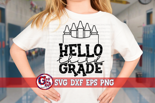 Hello Third Grade SVG DXF EPS PNG