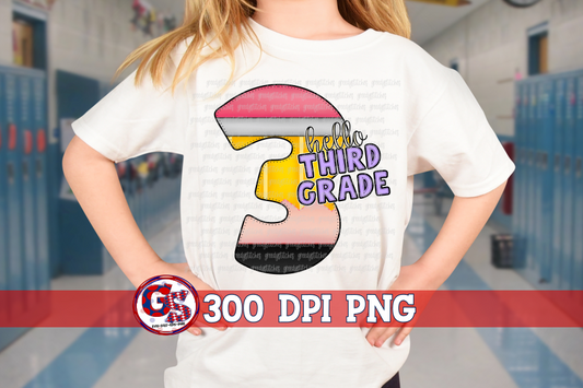 Hello Third Grade PNG for Sublimation