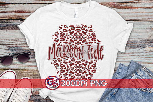 Picayune Memorial Maroon Tide Leopard PNG Sublimation