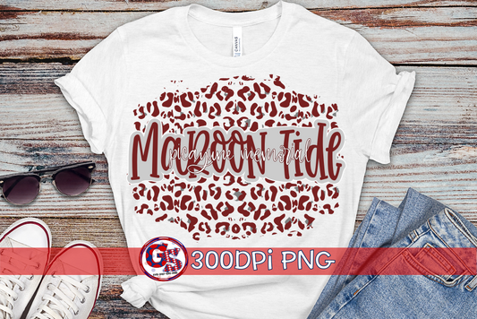 Picayune Memorial Maroon Tide Leopard landscape PNG Sublimation