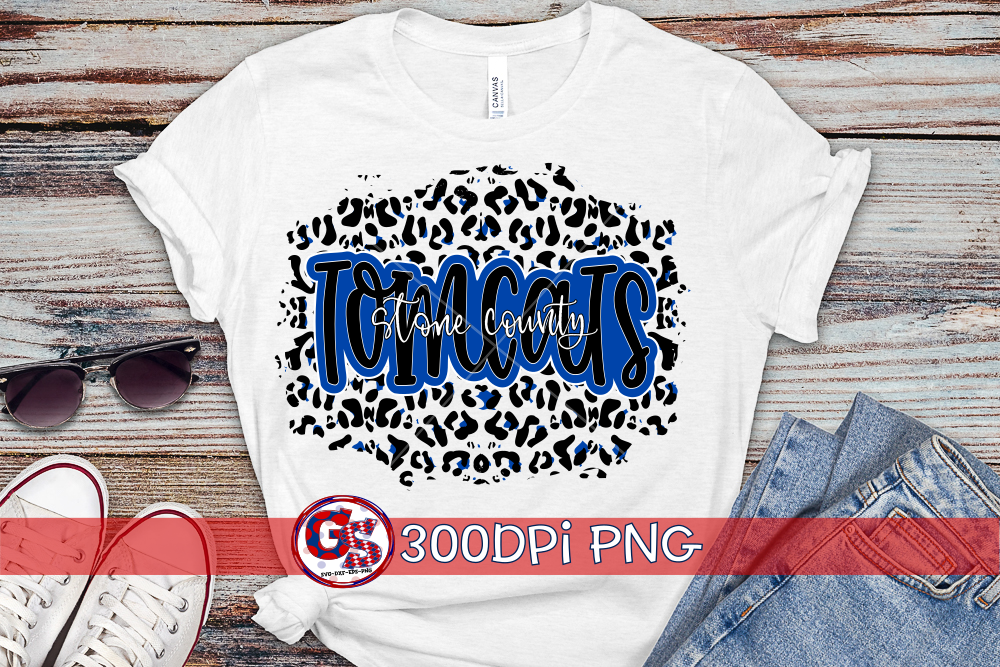 Stone County Tomcats leopard landscape PNG for Sublimation